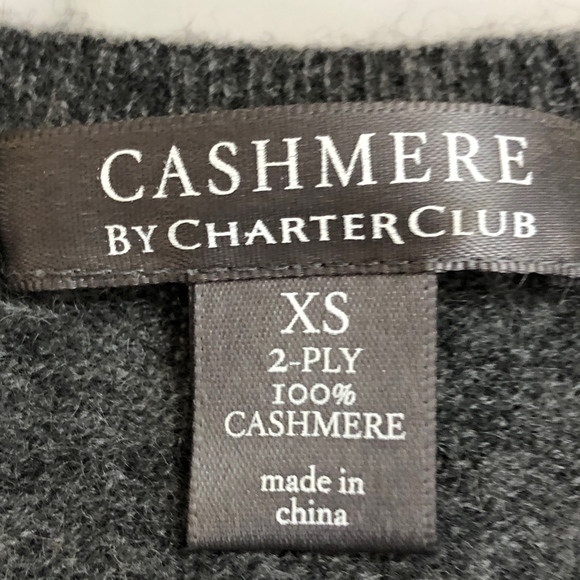 Cashmere V Neck 2 Ply Sweater Charter Club - Picture 4 of 5